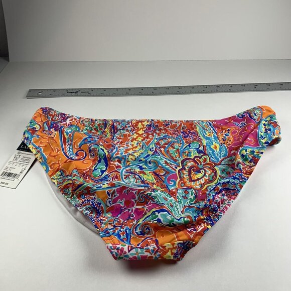 Lauren Ralph Lauren Printed Hipster Bikini Bottom Women 14 Multi Amara Patchwork - Picture 6 of 7